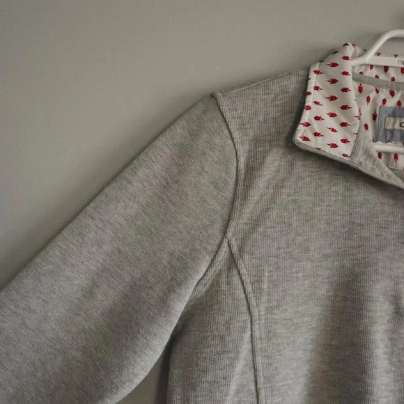 Orvis Sandy Point Grey Women's Medium Quarter Zip Long Sleeve Pullover Sweater - Picture 4 of 12